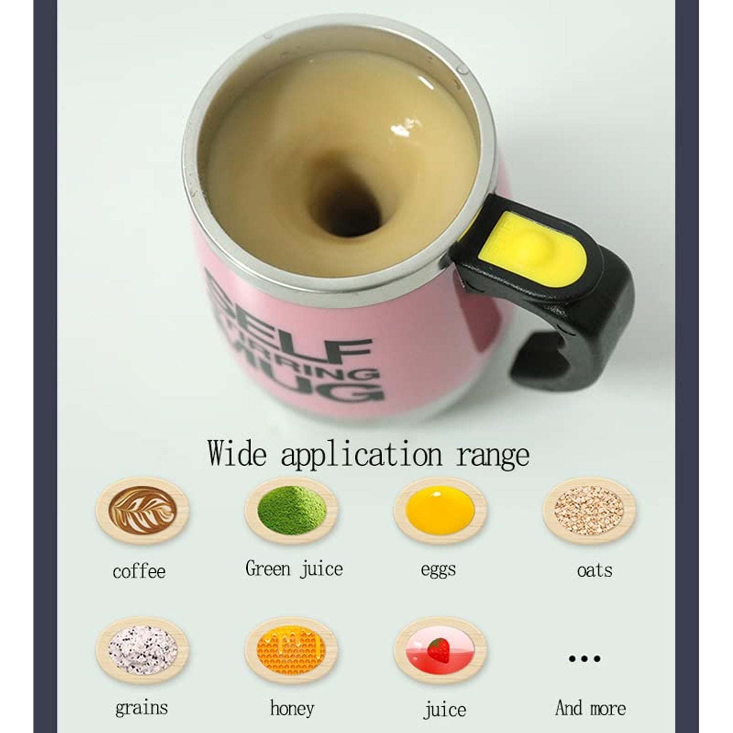 Self Stirring Mug With Lid used in all kinds of household and official places for serving drinks, coffee, any types of beverages etc. (1 Pc / 400 ML) Self Stirring Mug With Lid used in all kinds of household and official places for serving drinks, coffee, any types of beverages etc. (1 Pc / 400 ML)